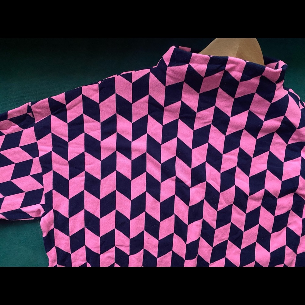 ASOS Boxy chevron Sweater in Pink and Navy